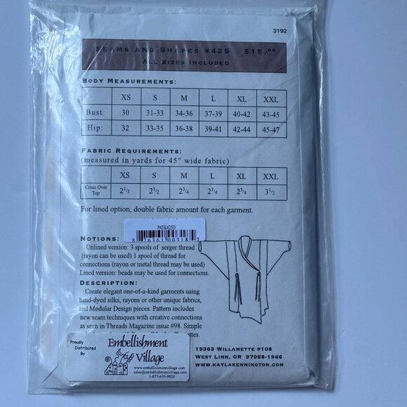 Cross Over Top by Couture Artwear Pattern 425 - Picture 2 of 2